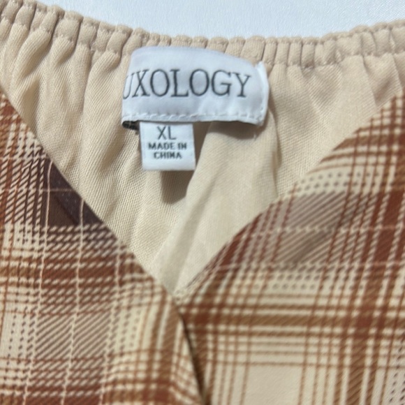 Luxology Tan and Brown Scoop Neck Sundress - Picture 8 of 11